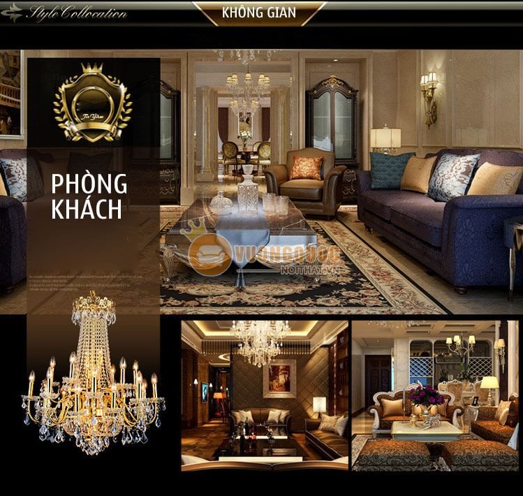 Đèn chùm pha lê phong cách châu âu CM187-23